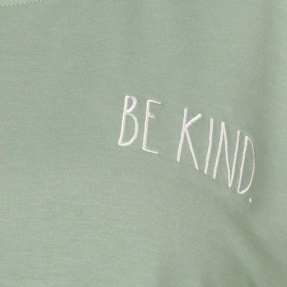 NEW Rae Dunn "BE KIND" terrycloth eucalyptus Classic Crewneck Sweatshirt small - Picture 7 of 16